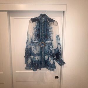 Blue Floral Mini Dress